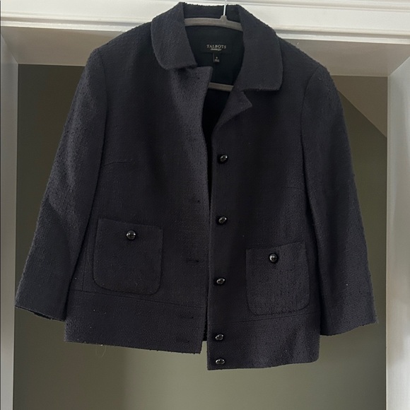 Talbots Navy Tweed Textured Blazer - Picture 3 of 5